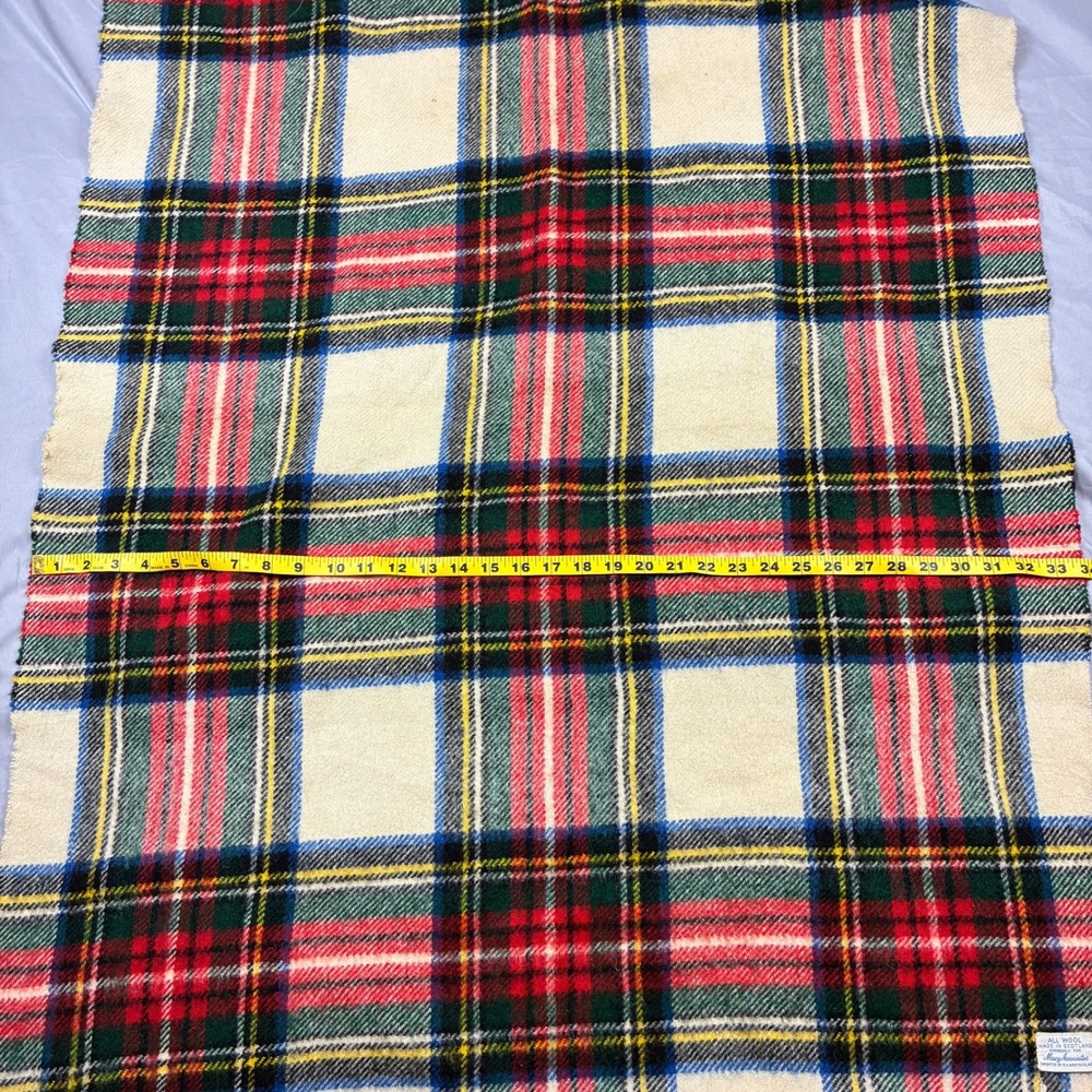 VTG Tartan Plaid Wool Blanket Throw Macys Made in Scotland Dress Stewart - Picture 4 of 6